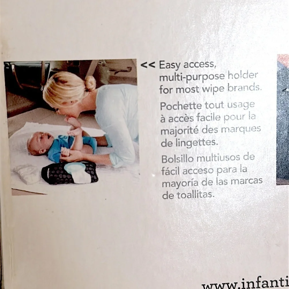 Infantino neoprene Black retro hanging wipe holder DOESN’T INCLUDE CASE